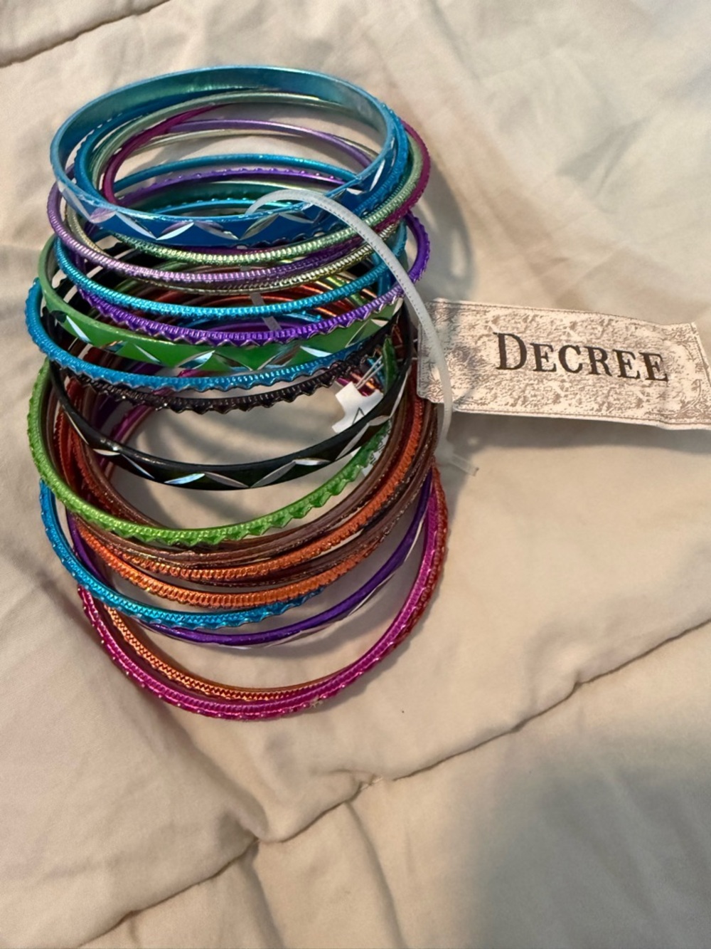 Decree Multicolor Stackable Bangle Bracelet Set